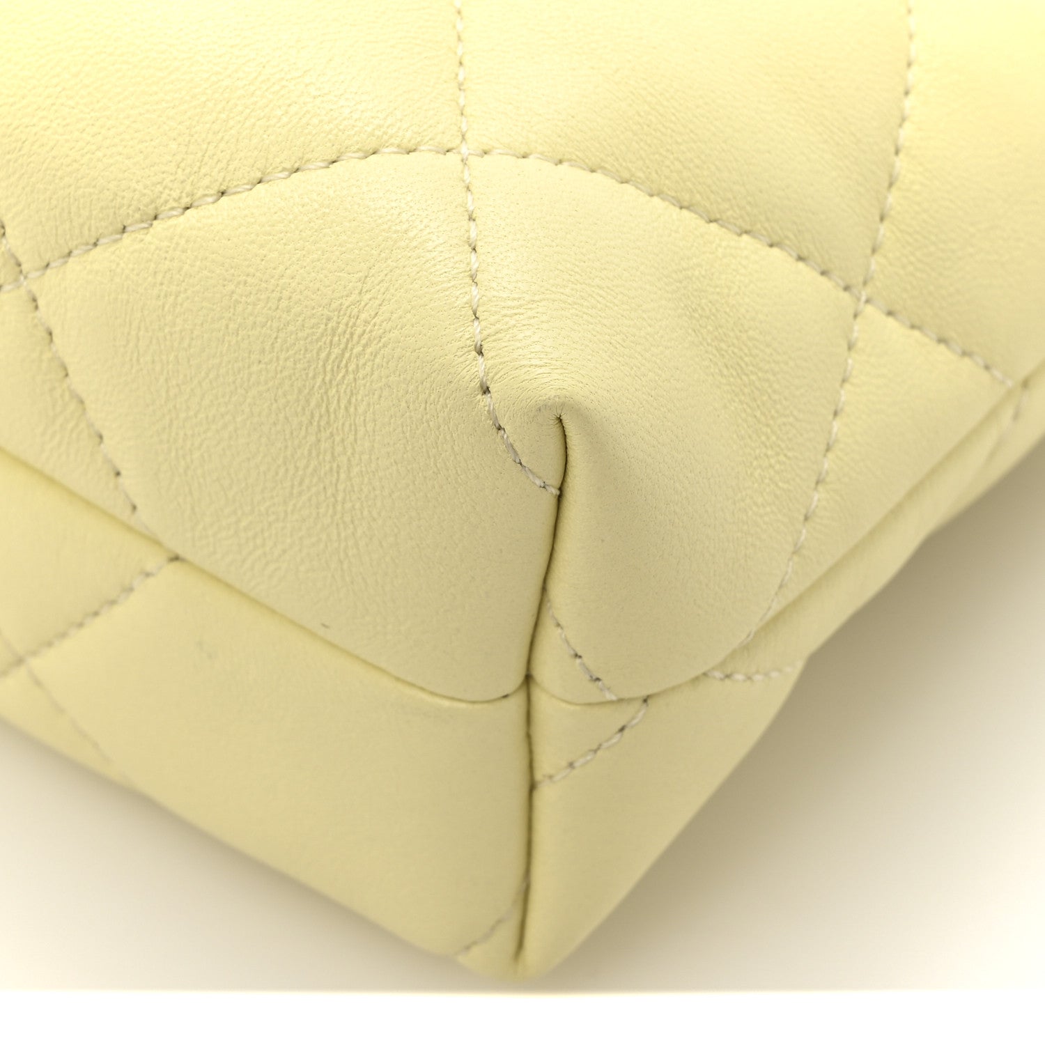 Chanel Lambskin Quilted Hobo Shoulder Bag Light Yellow 11 of 12