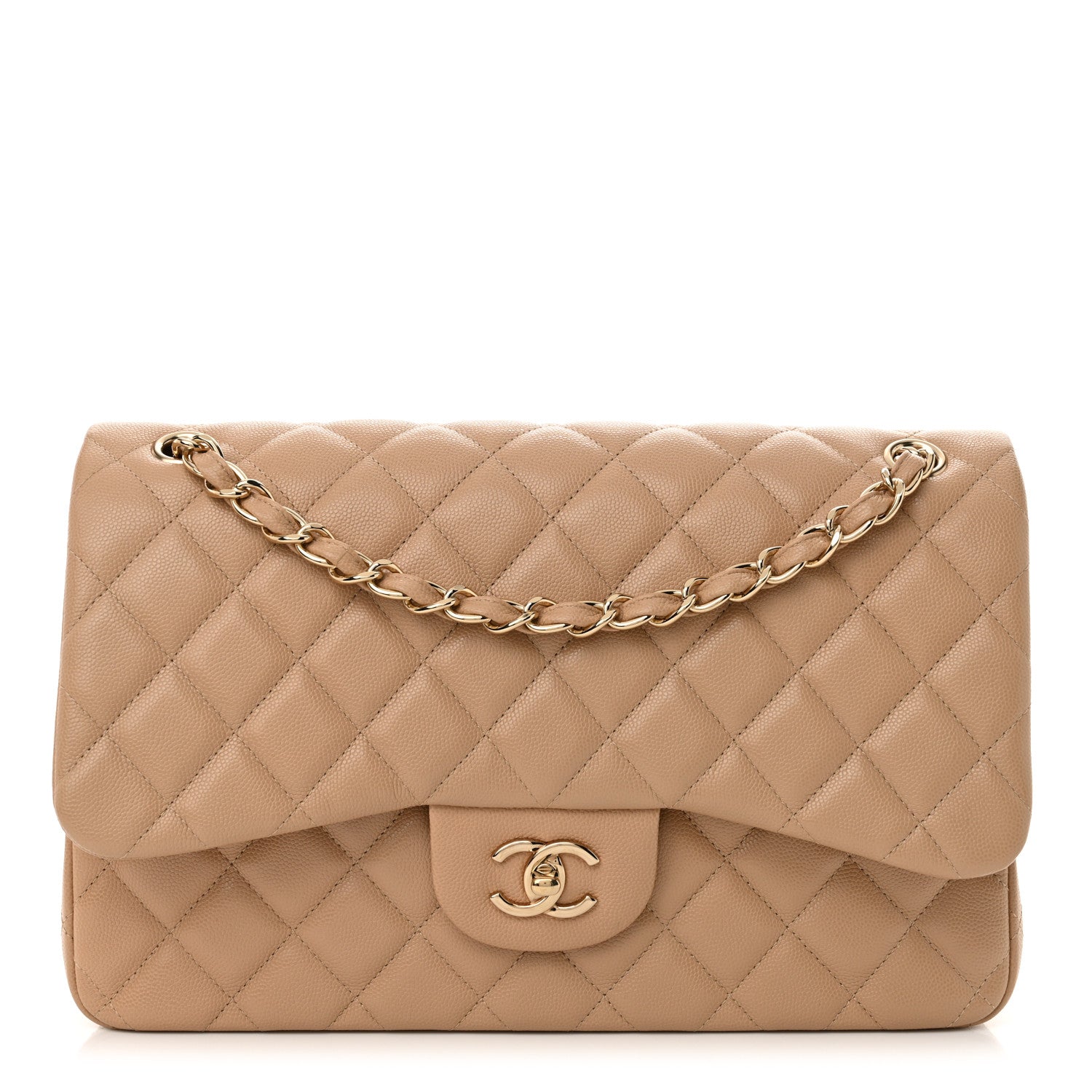 Chanel Caviar Quilted Jumbo Double Flap Beige Clair 1 of 10
