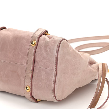 Miu Miu Vitello Lux Gathered Tote Mughetto 14 of 14
