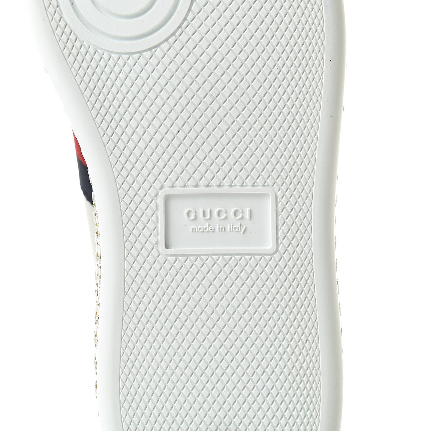 Calfskin Crystal Web Bee Embroidered Womens Ace Platform Sneakers 35.5 White