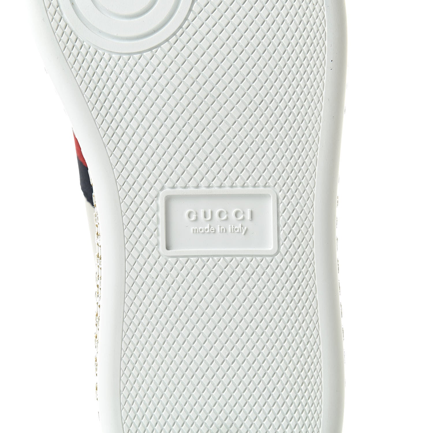 Gucci Calfskin Crystal Web Bee Embroidered Womens Ace Platform Sneakers 35.5 White 7 of 10