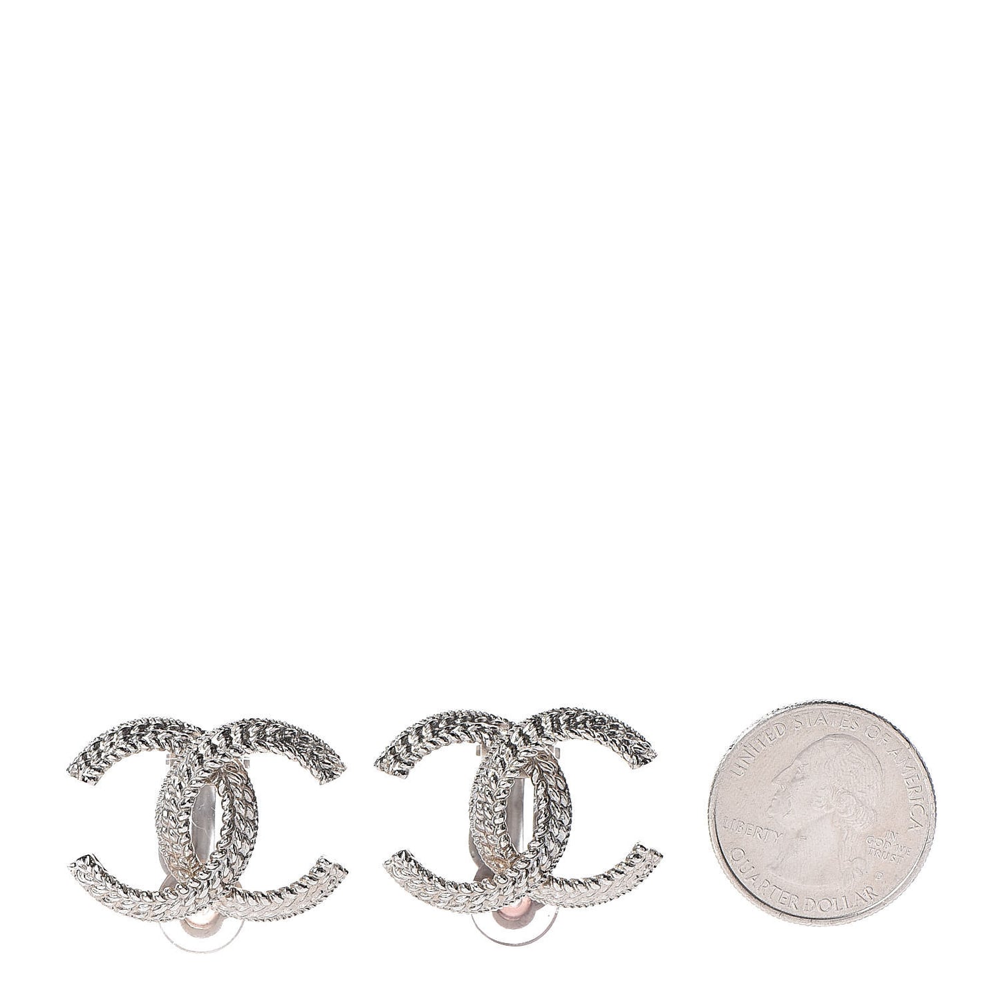 CC Clip On Earrings Silver