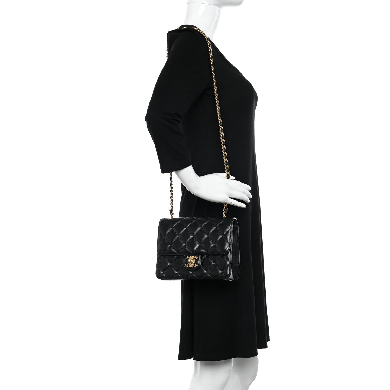 Chanel Shiny Lambskin Quilted Mini Flap Black 2 of 11