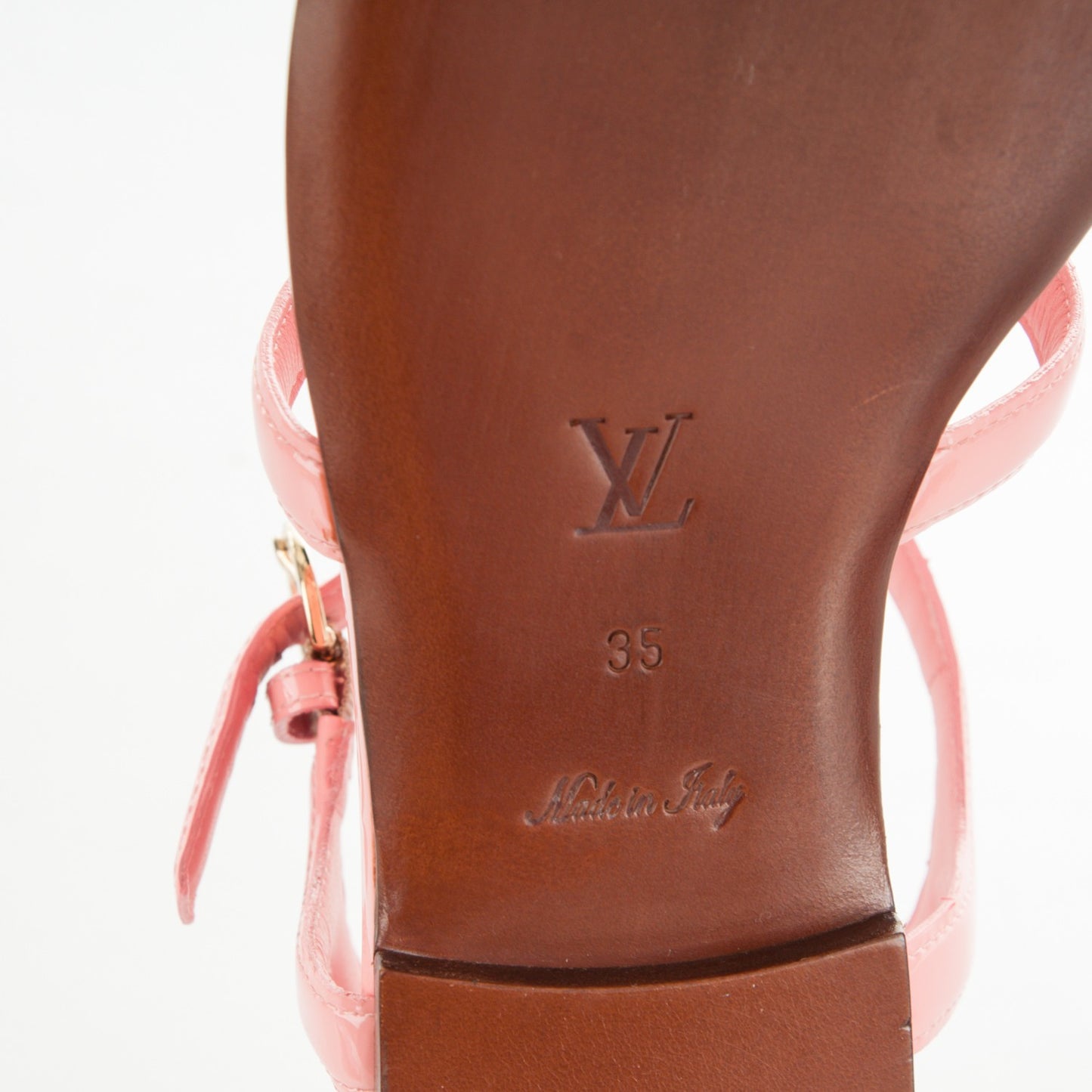 Patent Paradiso Flat Sandals 35 Pink