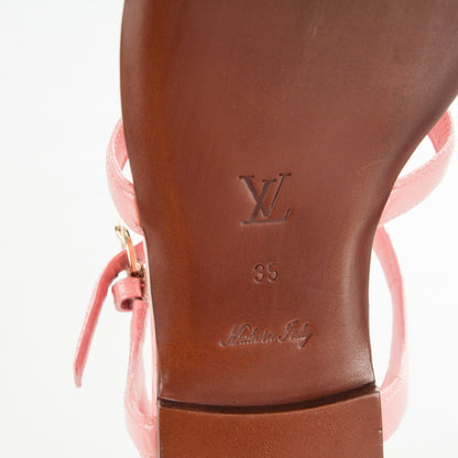 Louis Vuitton Patent Paradiso Flat Sandals 35 Pink 6 of 7