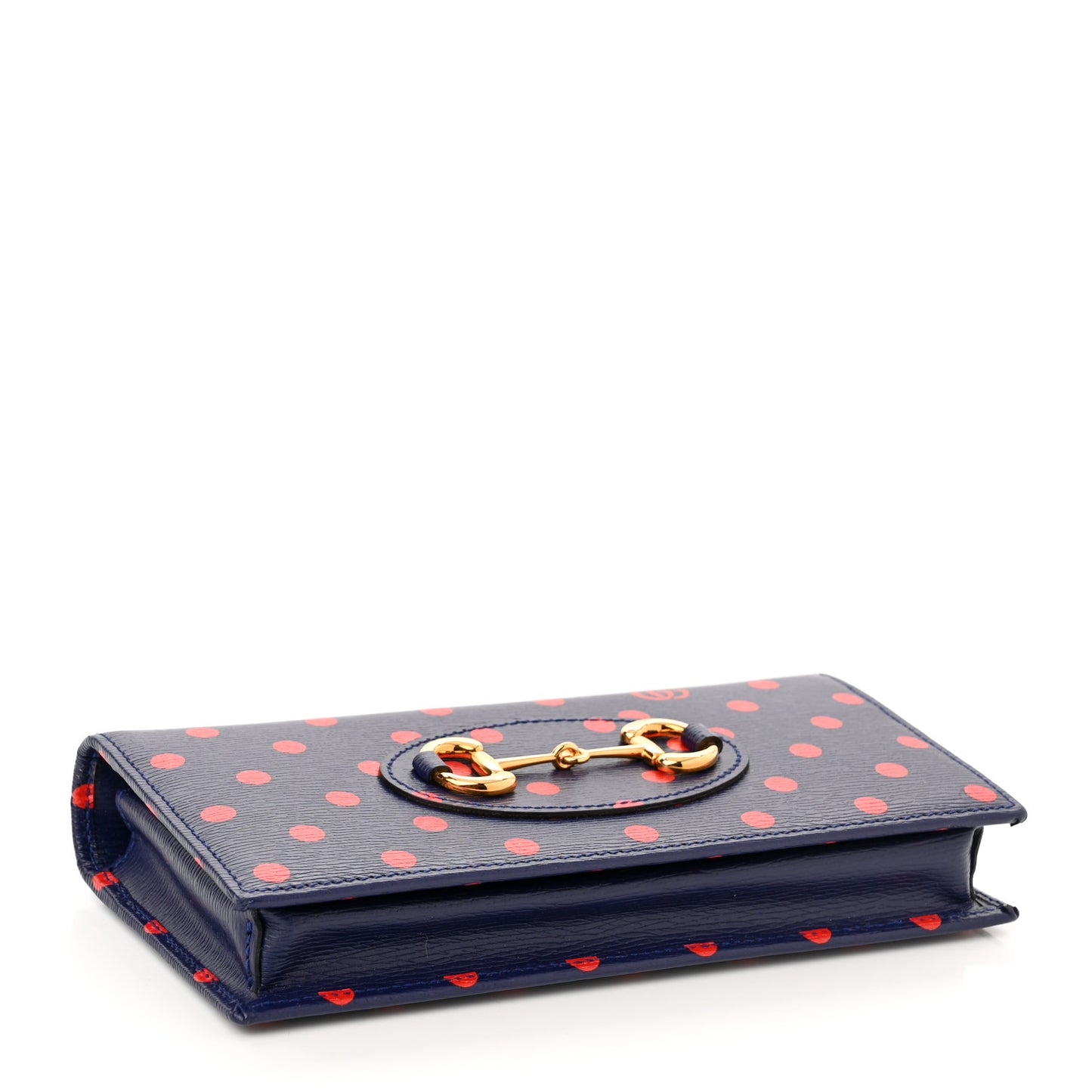 Shangai Calfskin Polka Dot Horsebit 1955 Wallet On Chain Blue Orange Sailor Blue