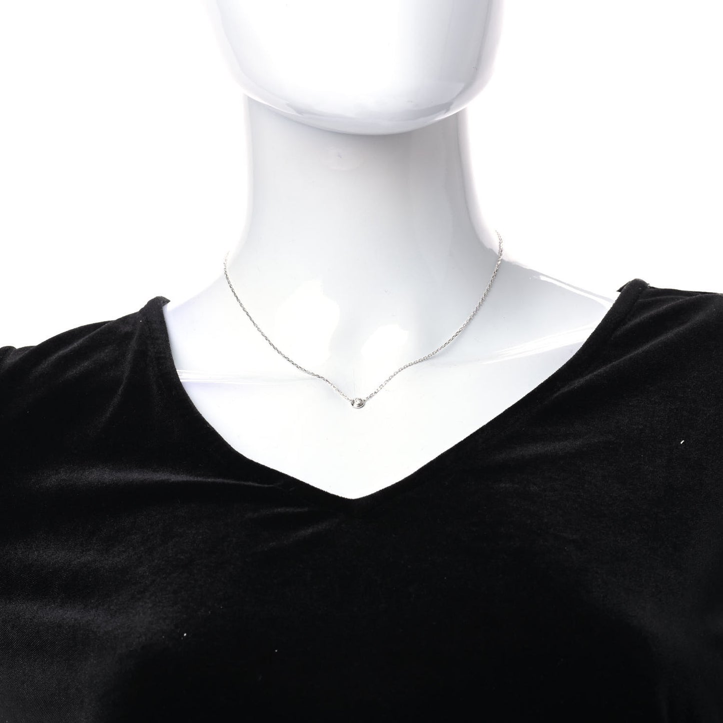 18K White Gold Diamond LM D'Amour Pendant Necklace