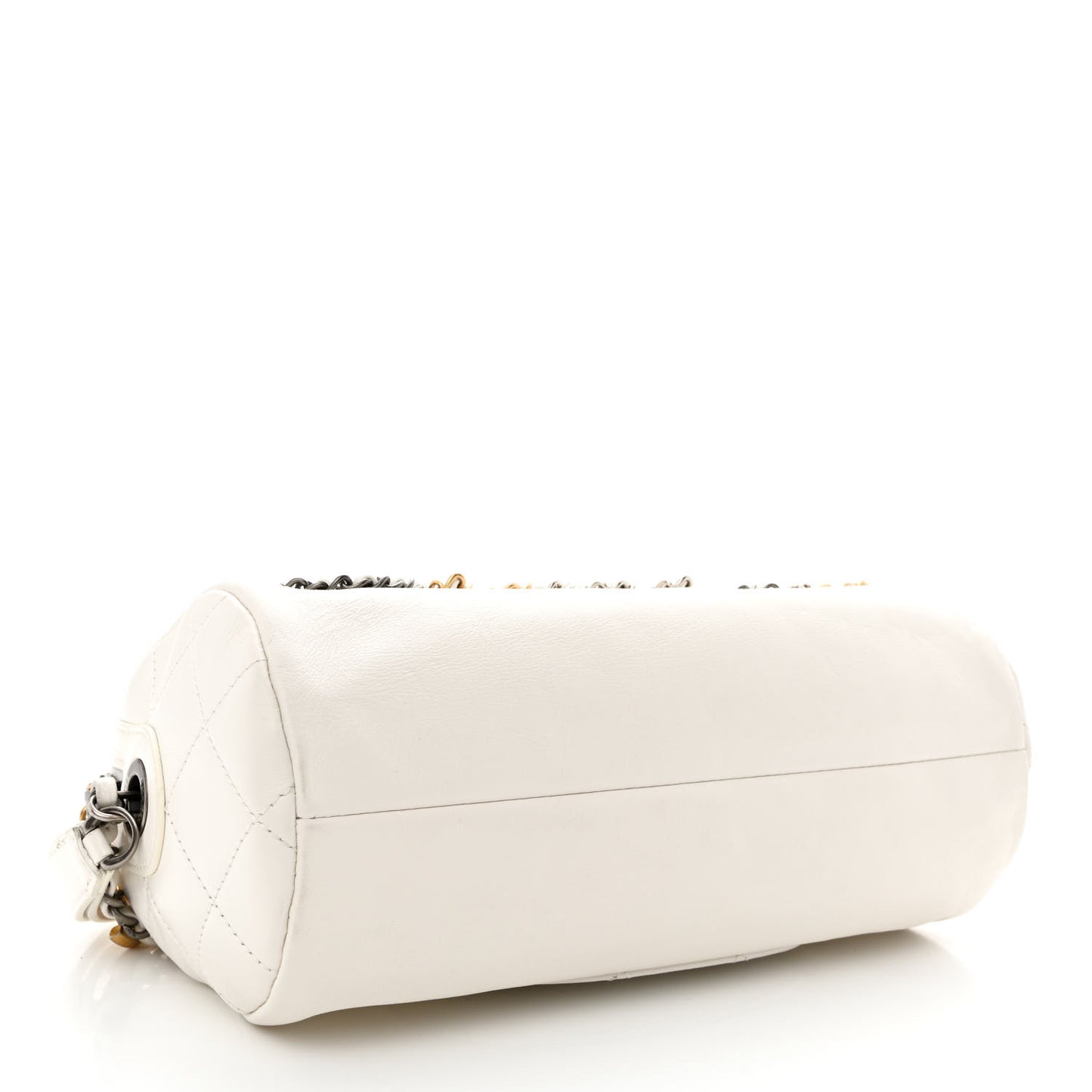 Calfskin Chain 20s Signature Bowling Bag White