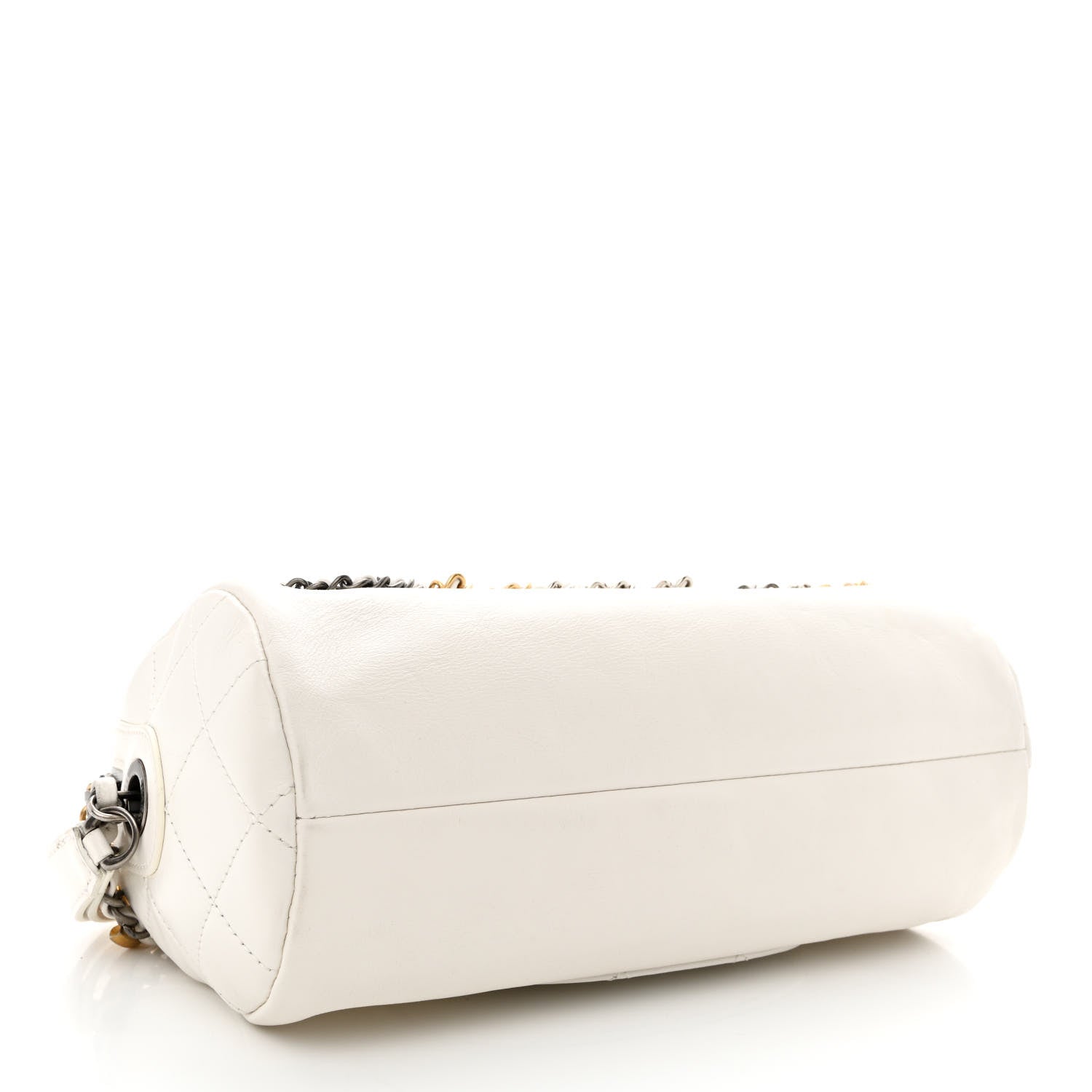 Chanel Calfskin Chain 20s Signature Bowling Bag White 4 of 10