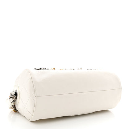 Chanel Calfskin Chain 20s Signature Bowling Bag White 4 of 10