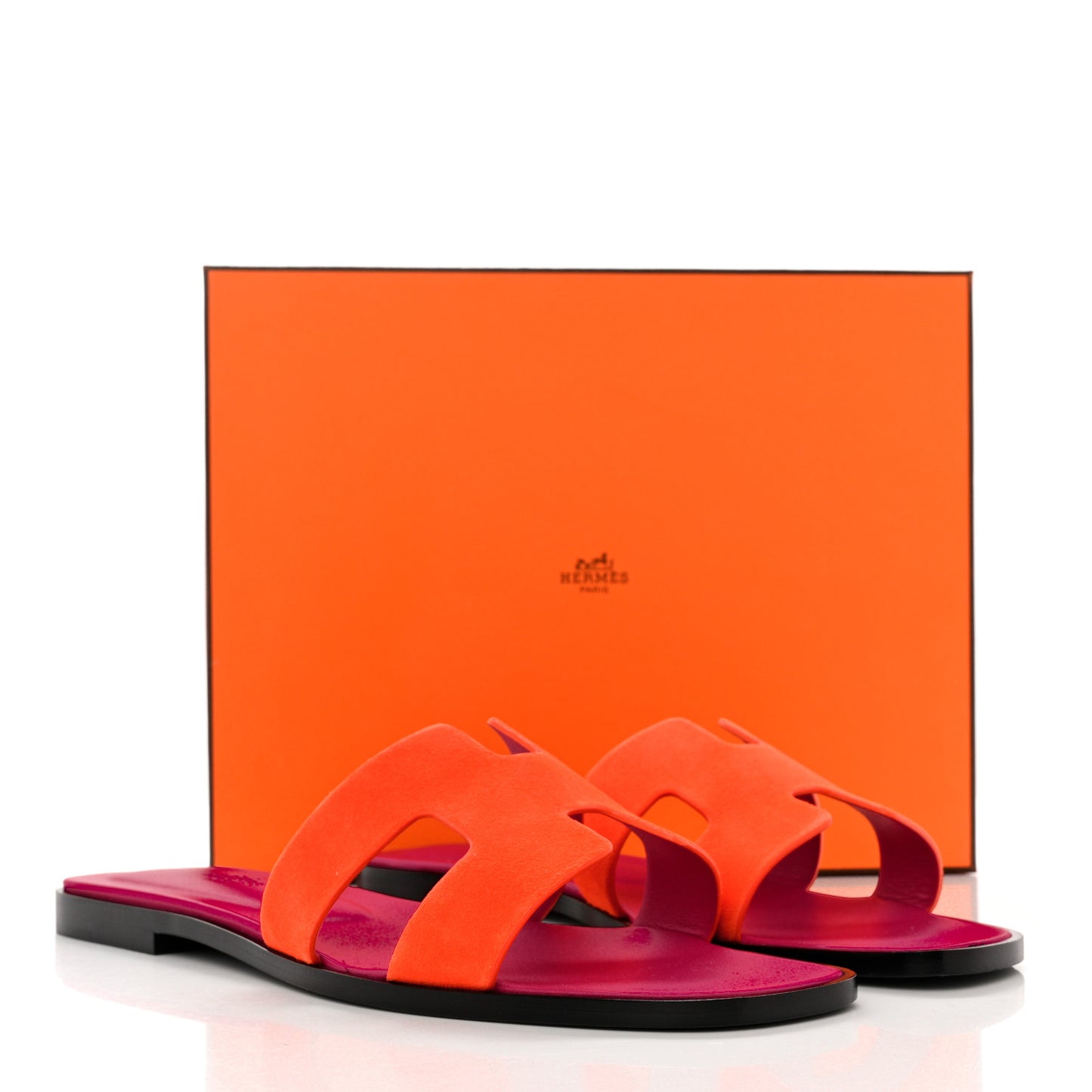 Suede Goatskin Oran Sandals 40 Orange Synthetique