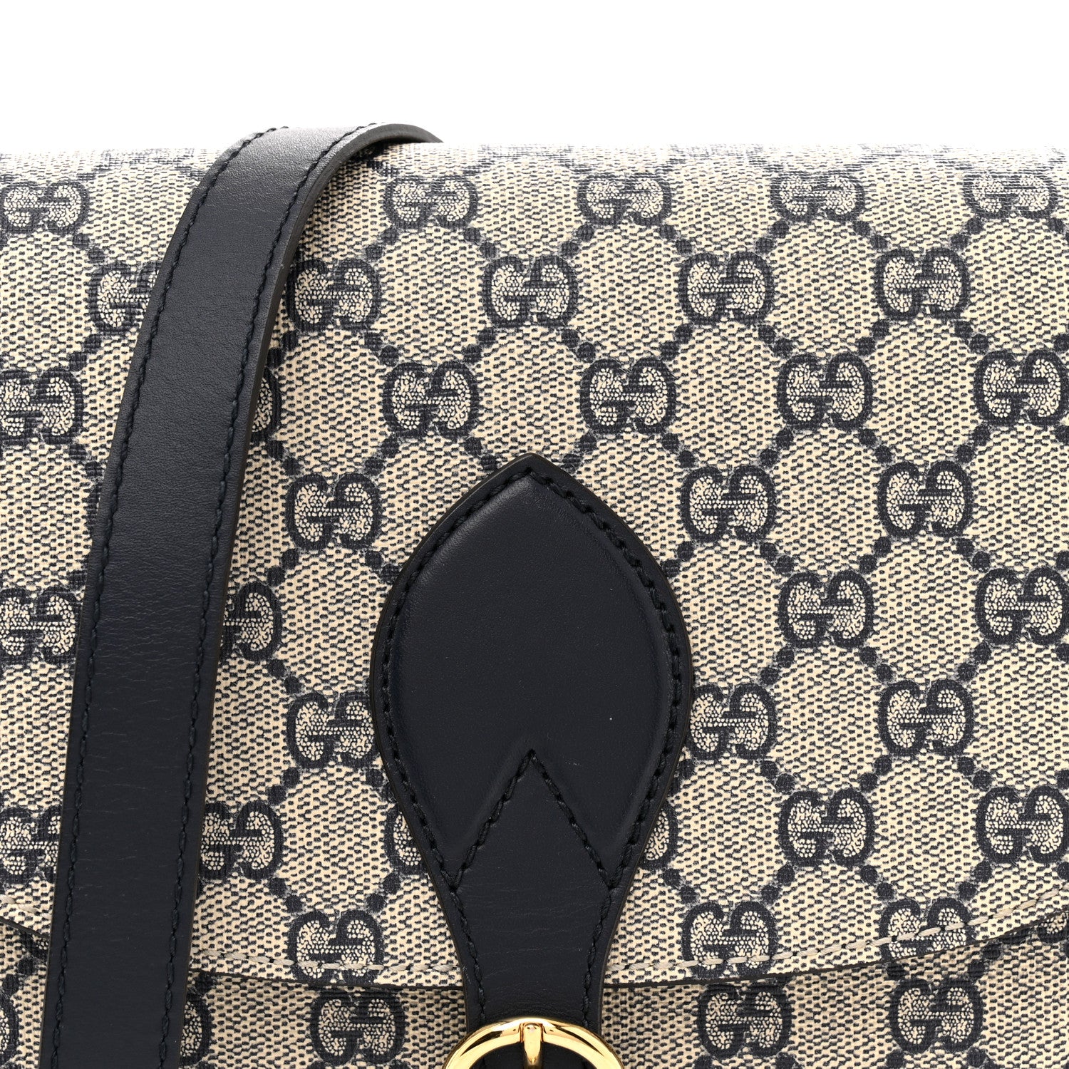 Gucci GG Supreme Monogram Small Messenger Shoulder Bag Beige Blue Navy 14 of 23