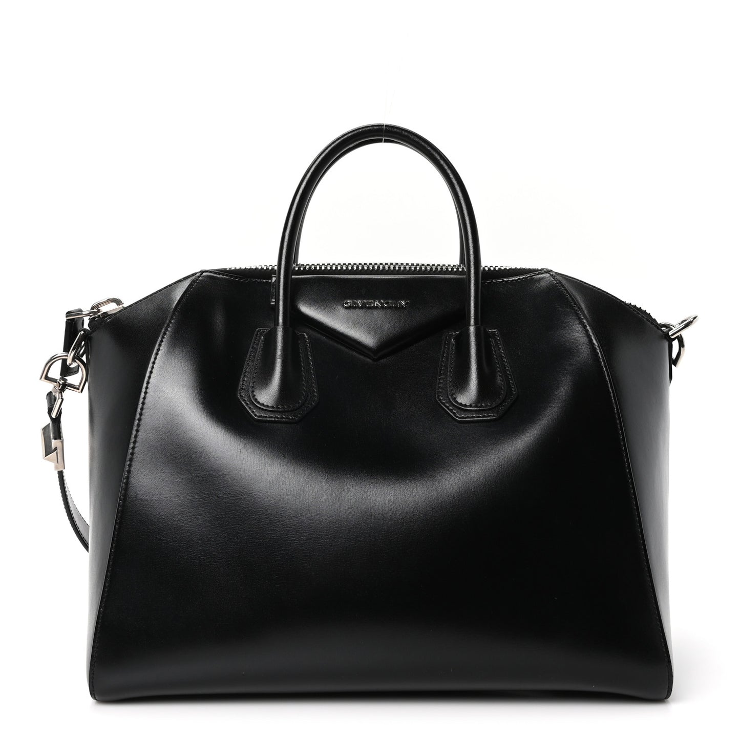 Shiny Lord Calfskin Large Antigona Black