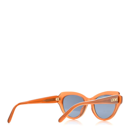 Loewe Acetate Cat Eye Swan Slim Sunglasses LW40178I Caramel Solid Blue 4 of 8