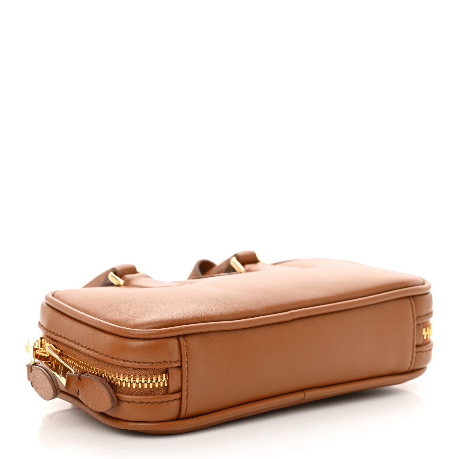 Miu Miu Calfskin Mini Arcadie Top Handle Bag Cognac 4 of 11