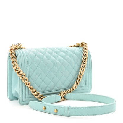 Chanel Caviar Quilted Medium Boy Flap Light Blue 2 of 9