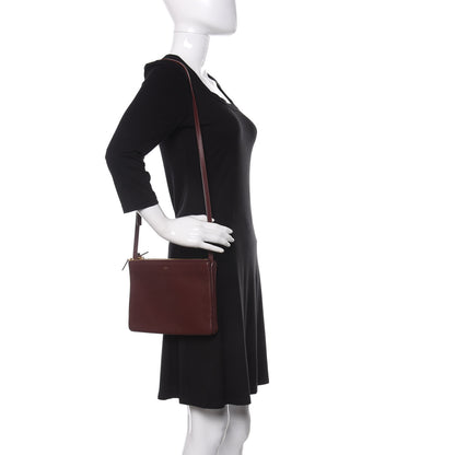 Celine Lambskin Large Trio Crossbody Bag Burgundy 2 of 16