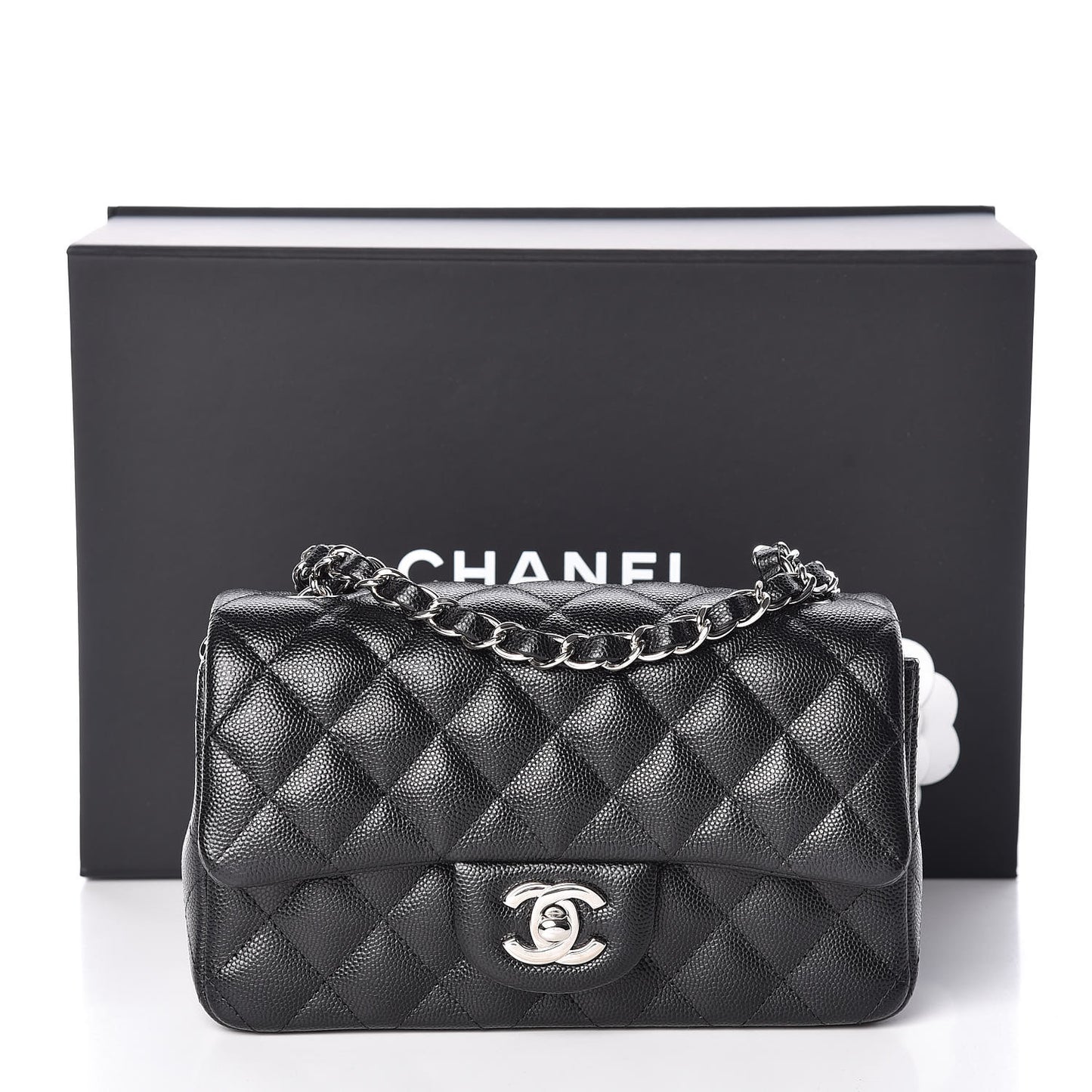 Caviar Quilted Mini Rectangular Flap Black