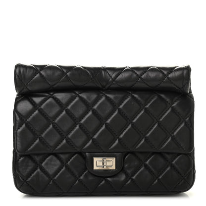 Chanel Calfskin Quilted Large Roll 2.55 Reissue Clutch Black 1 of 12