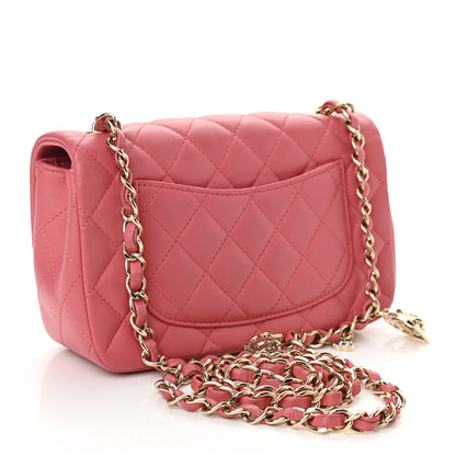 Chanel Lambskin Quilted Valentine Charms Mini Rectangular Flap Pink 3 of 11