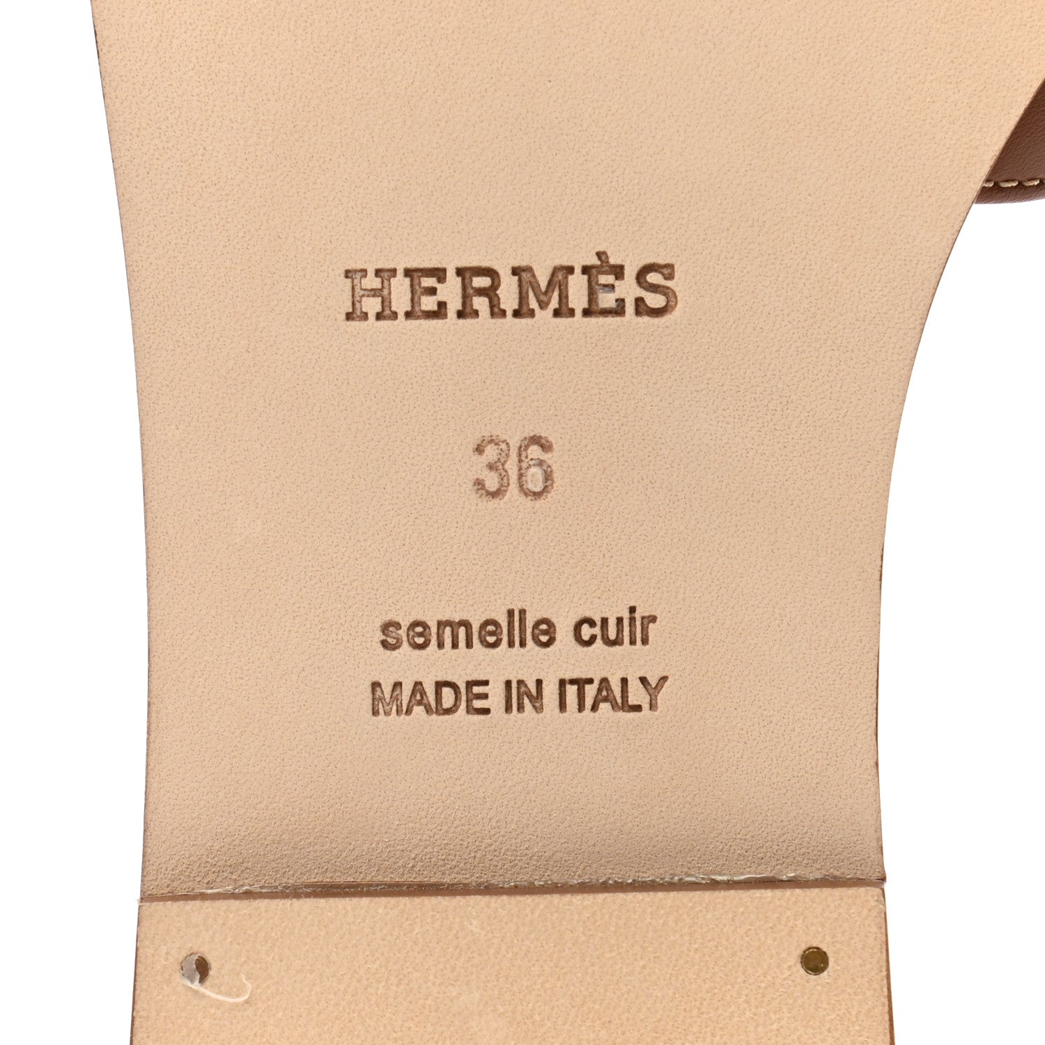 Hermes Box Calfskin Oran Sandals 36 Gold 6 of 8