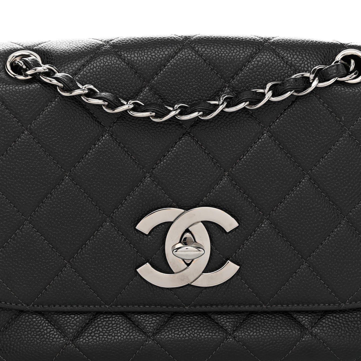 Caviar Quilted Flap Black