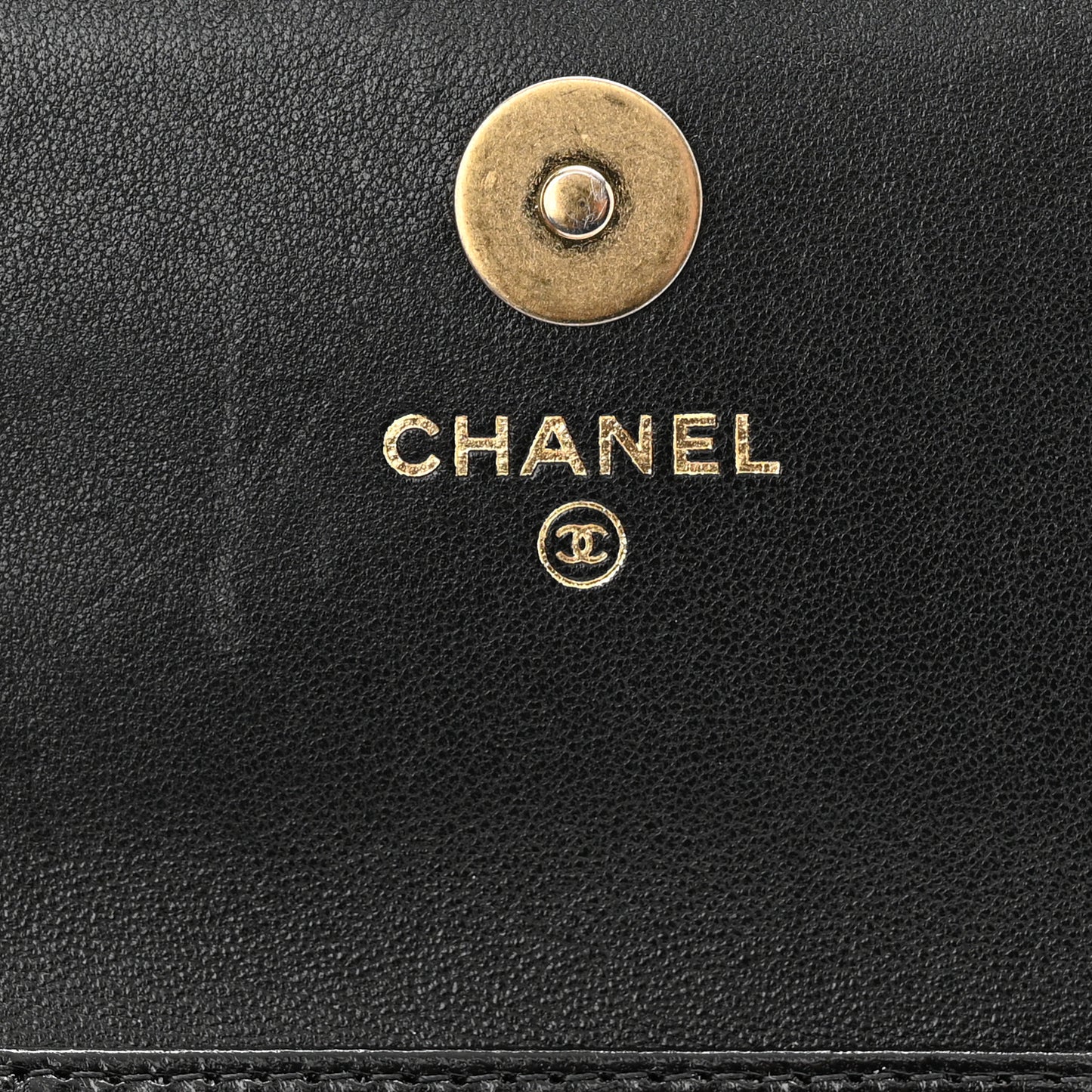 Lambskin Quilted Chanel 19 Flap Coin Purse With Chain Black