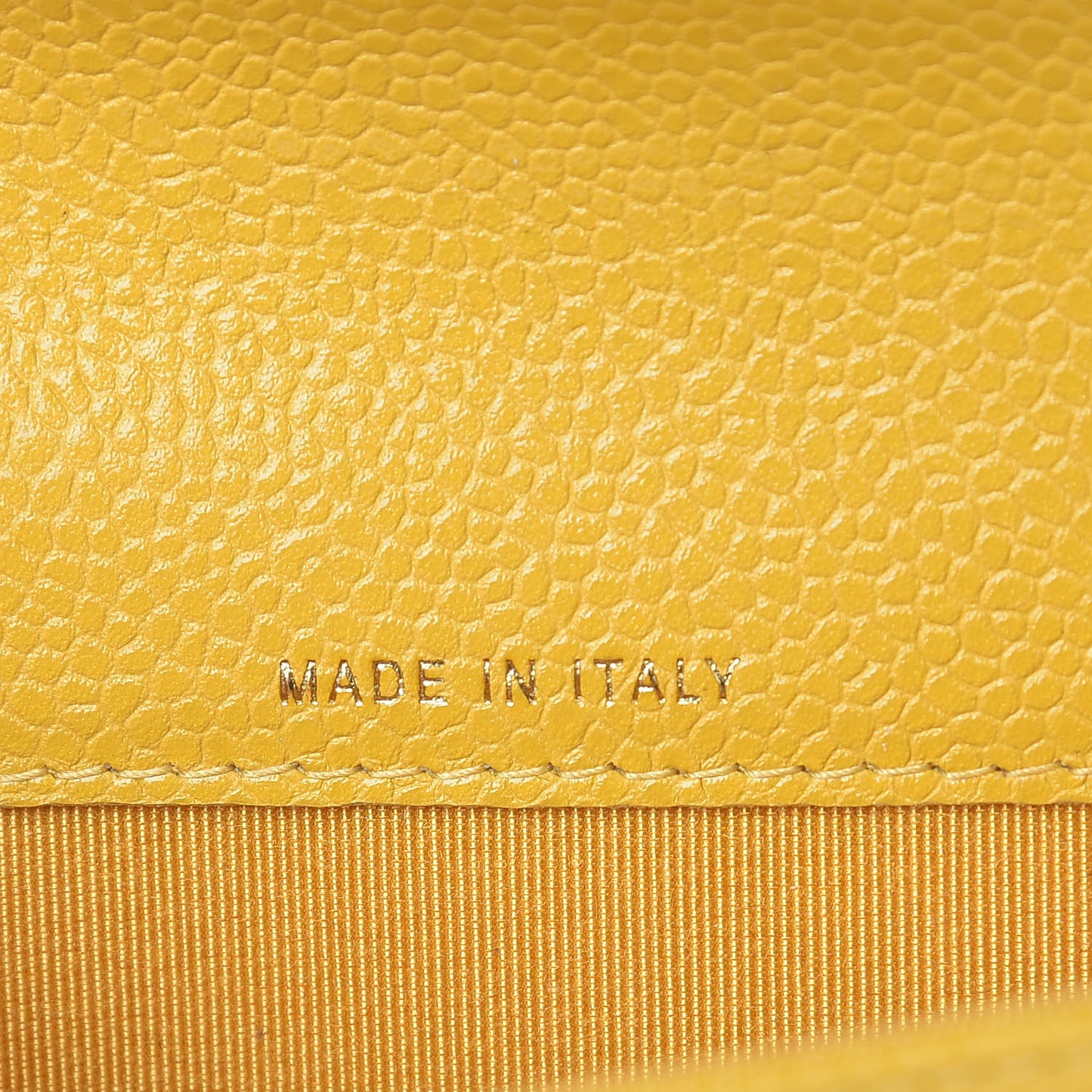 Caviar Quilted Flap Card Holder Yellow