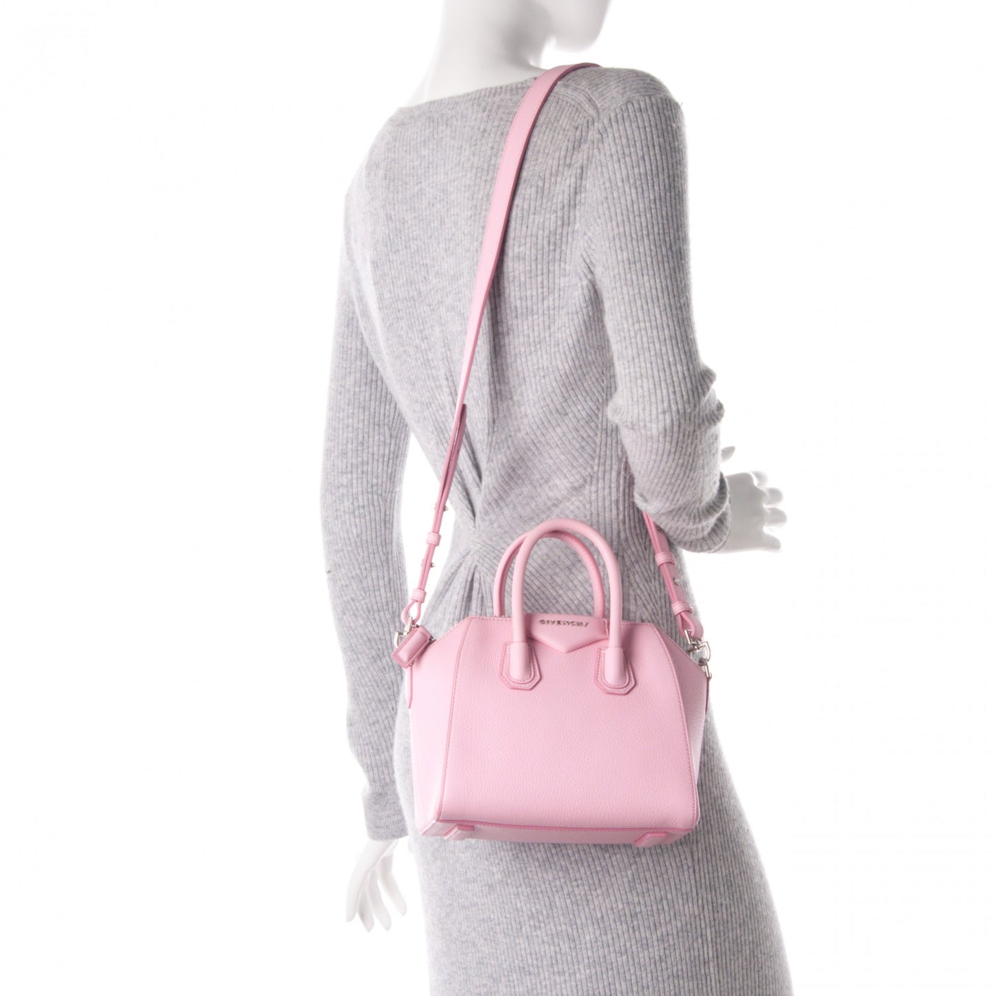 Sugar Goatskin Mini Antigona Bright Pink