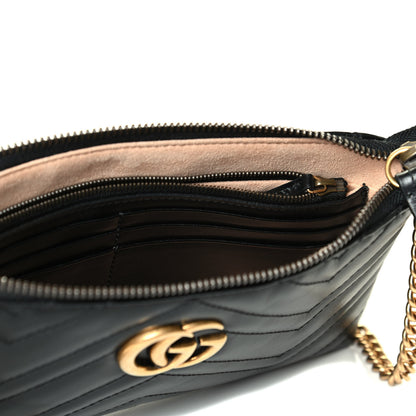 Gucci Calfskin Matelasse Mini GG Marmont Chain Bag Black 6 of 6