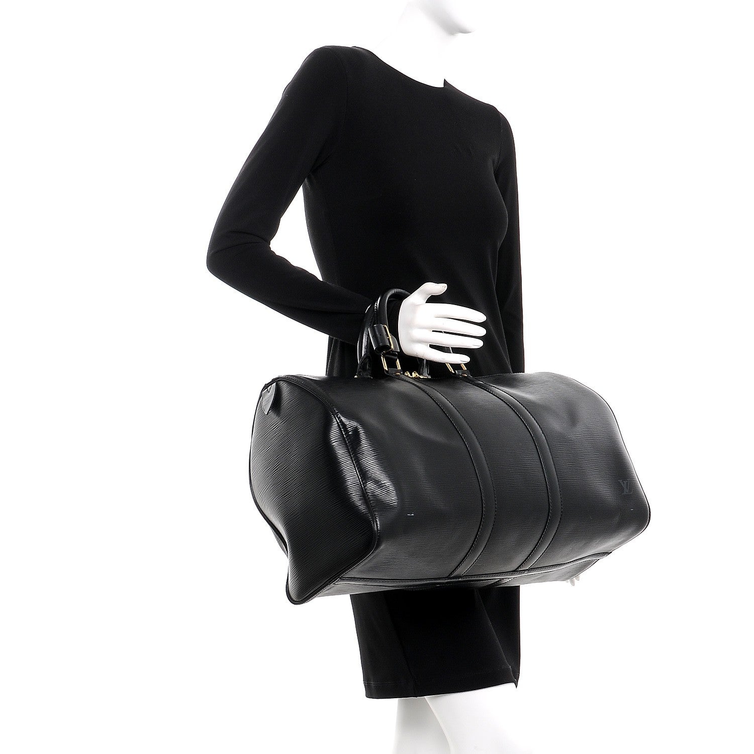 Louis Vuitton Epi Keepall 45 Black 2 of 14