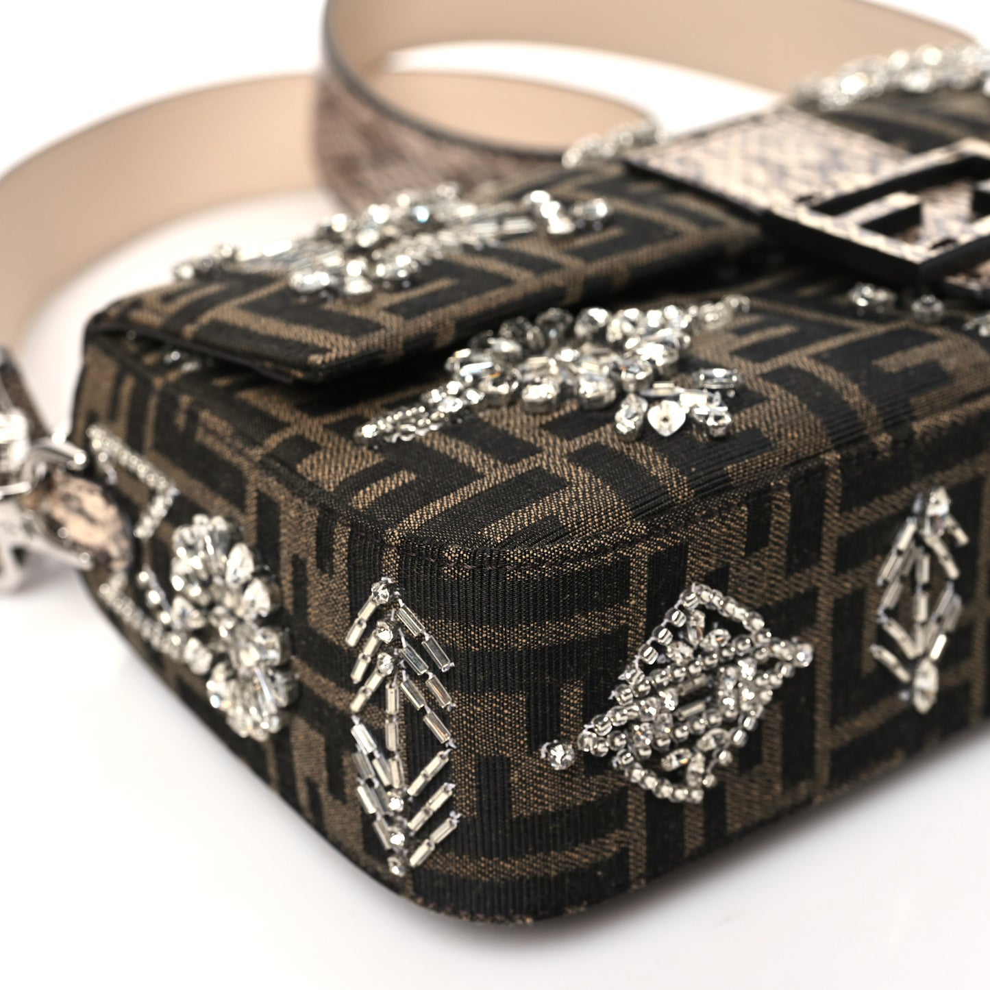 Re-Edition Elaphe Fabric Jacquard FF 1974 Embroidered Baguette Multicolor