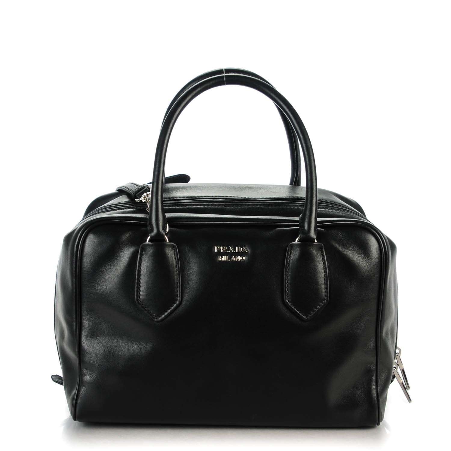 Prada Soft Calf Medium Inside Tote Black Mughetto 1 of 9