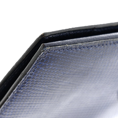 Hermes Lizard Bearn Gusset Wallet Bleu Saphir 15 of 17