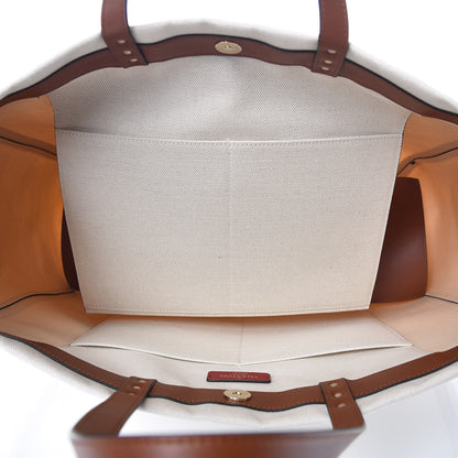 Valentino Garavani Canvas VLTN Print Large Tote Natural 5 of 9