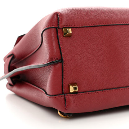 MCM Grained Calfskin Milla Convertible Backpack Scooter Red 7 of 11