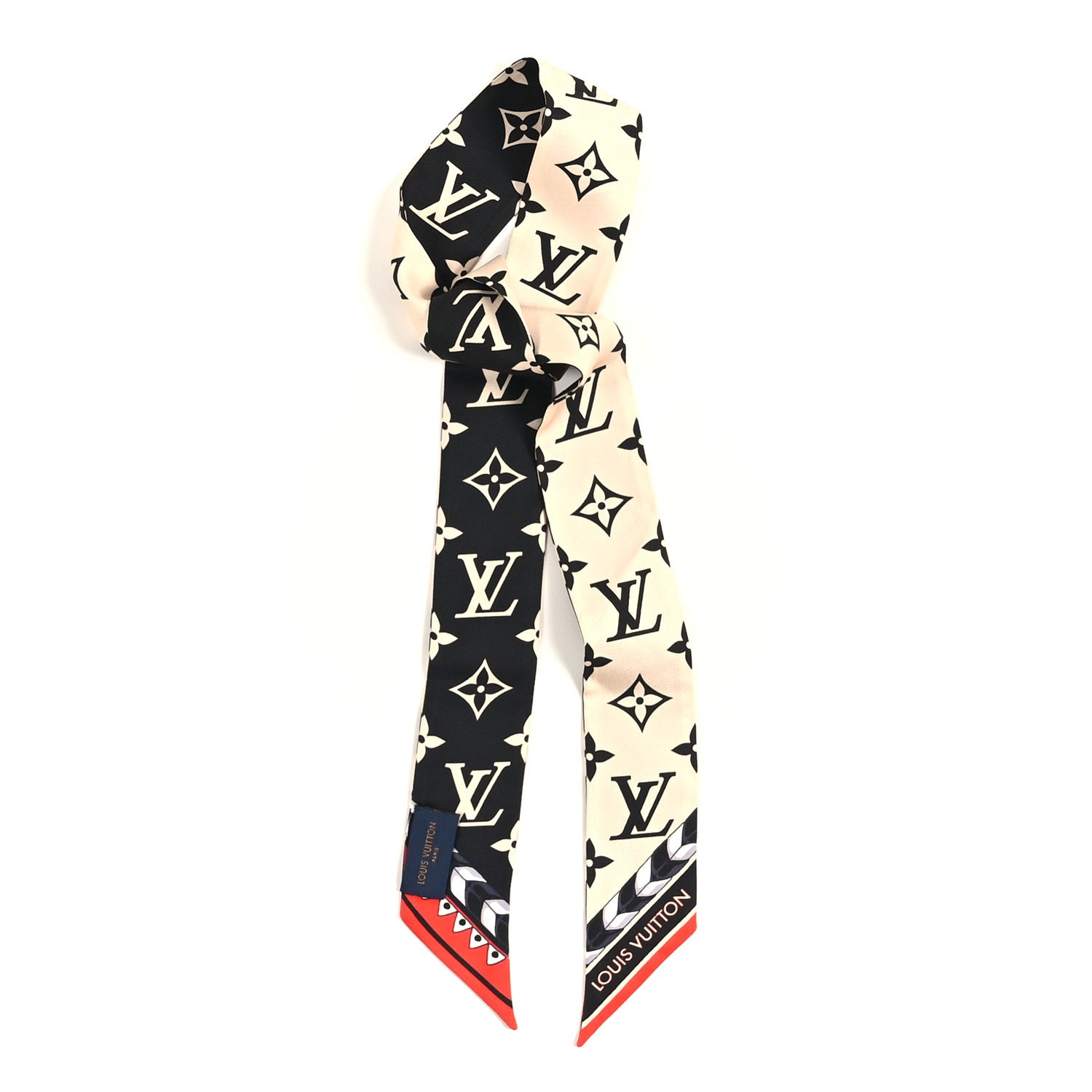 Louis Vuitton Silk Monogram LV Crafty Bi Color BB Bandeau Black Cream 1 of 3