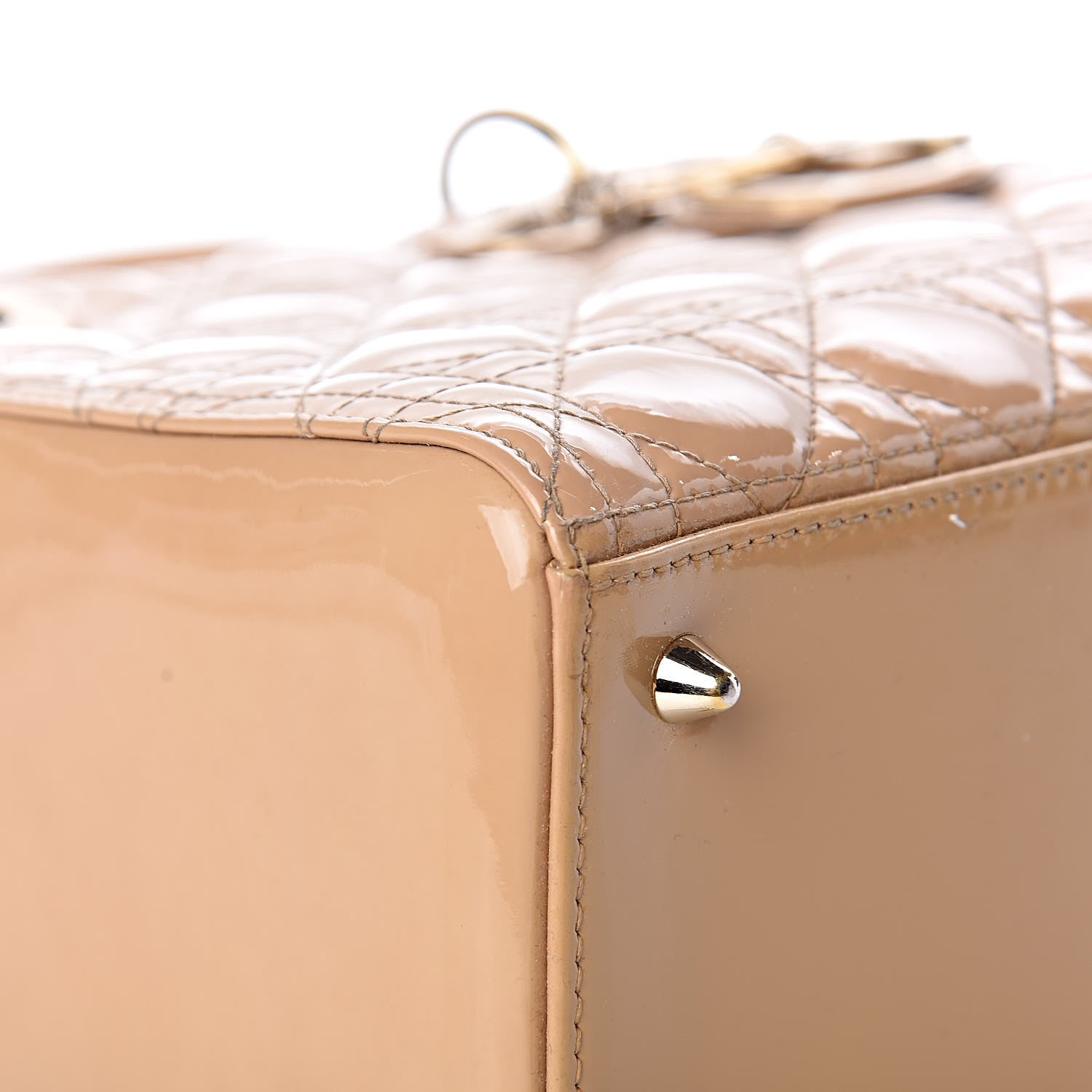 Christian Dior Patent Cannage Medium Lady Dior Beige 11 of 22
