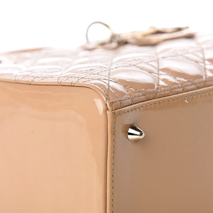 Christian Dior Patent Cannage Medium Lady Dior Beige 11 of 22