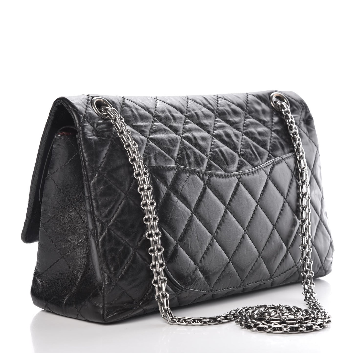 Aged Calfskin Quilted 2.55 Reissue 226 Flap Black