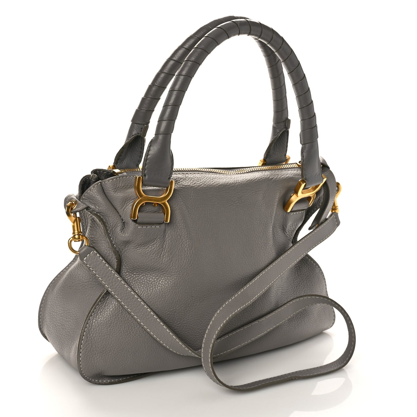 Calfskin Medium Marcie Satchel Cashmere Grey