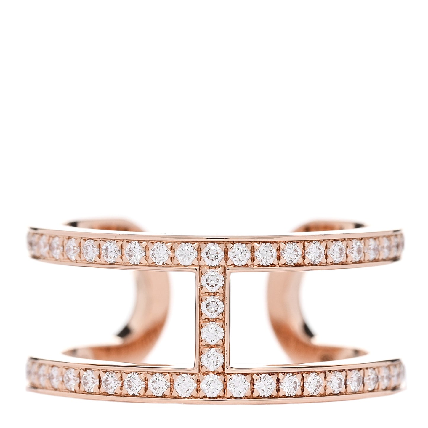 18K Rose Gold Diamond MM Ever Chaine D'Ancre Ring 52 6