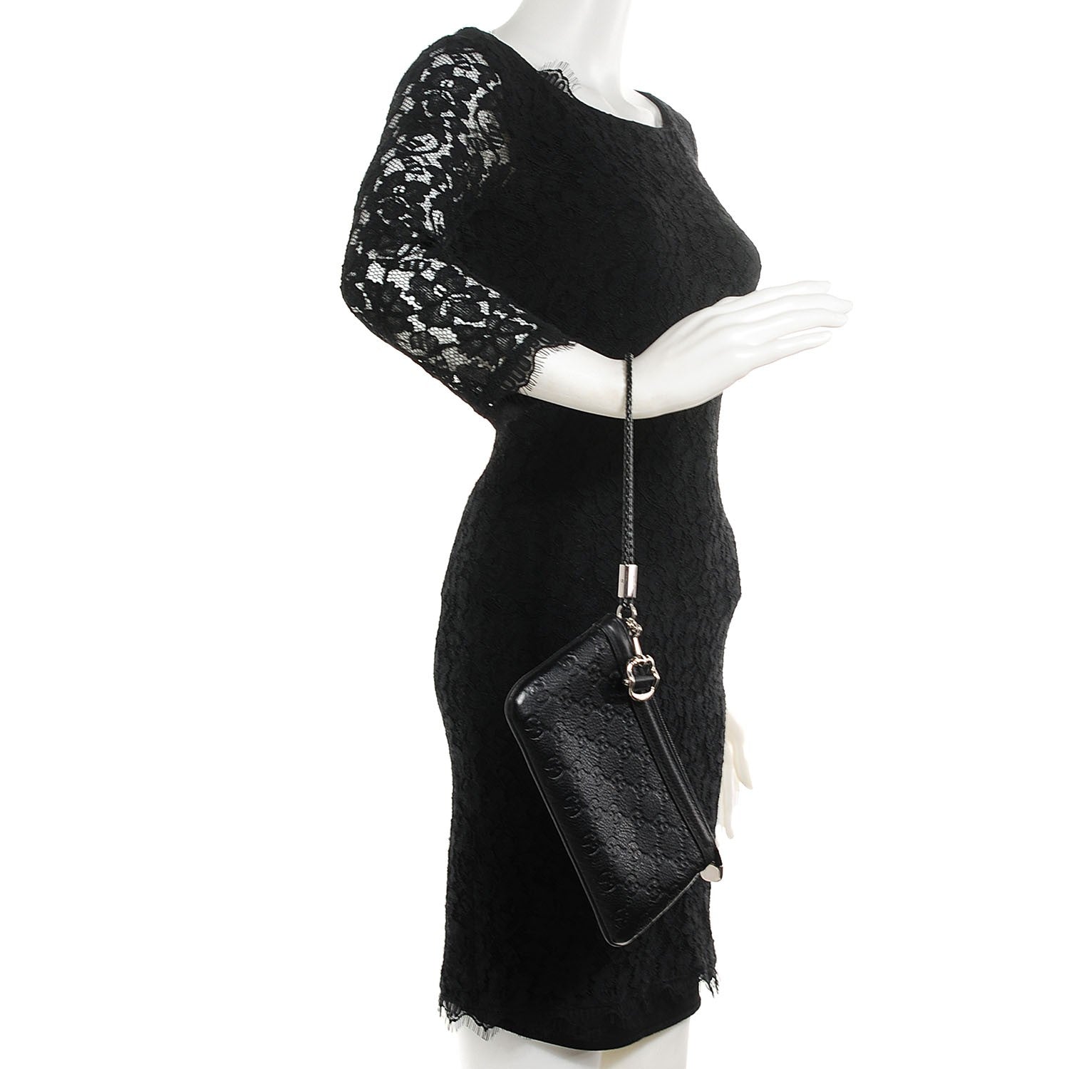 Gucci Guccissima Horsebit Detail Wristlet Black 2 of 7