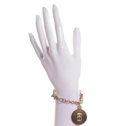 Chanel CC N°5 Medallion Bracelet Gold 2 of 5