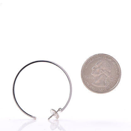 Cartier 18K White Gold Large LOVE Hoop Earrings 2 of 9