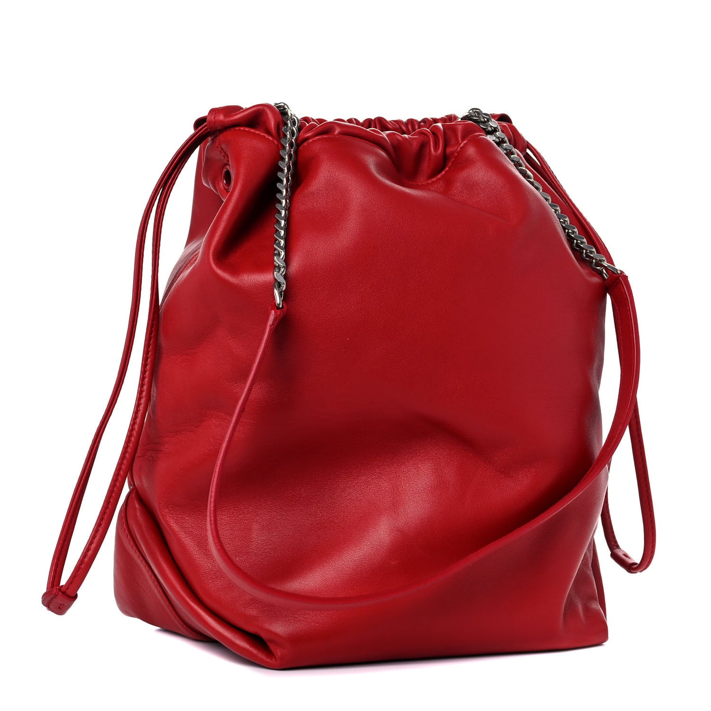 Lambskin Teddy Drawstring Bag Eros Red