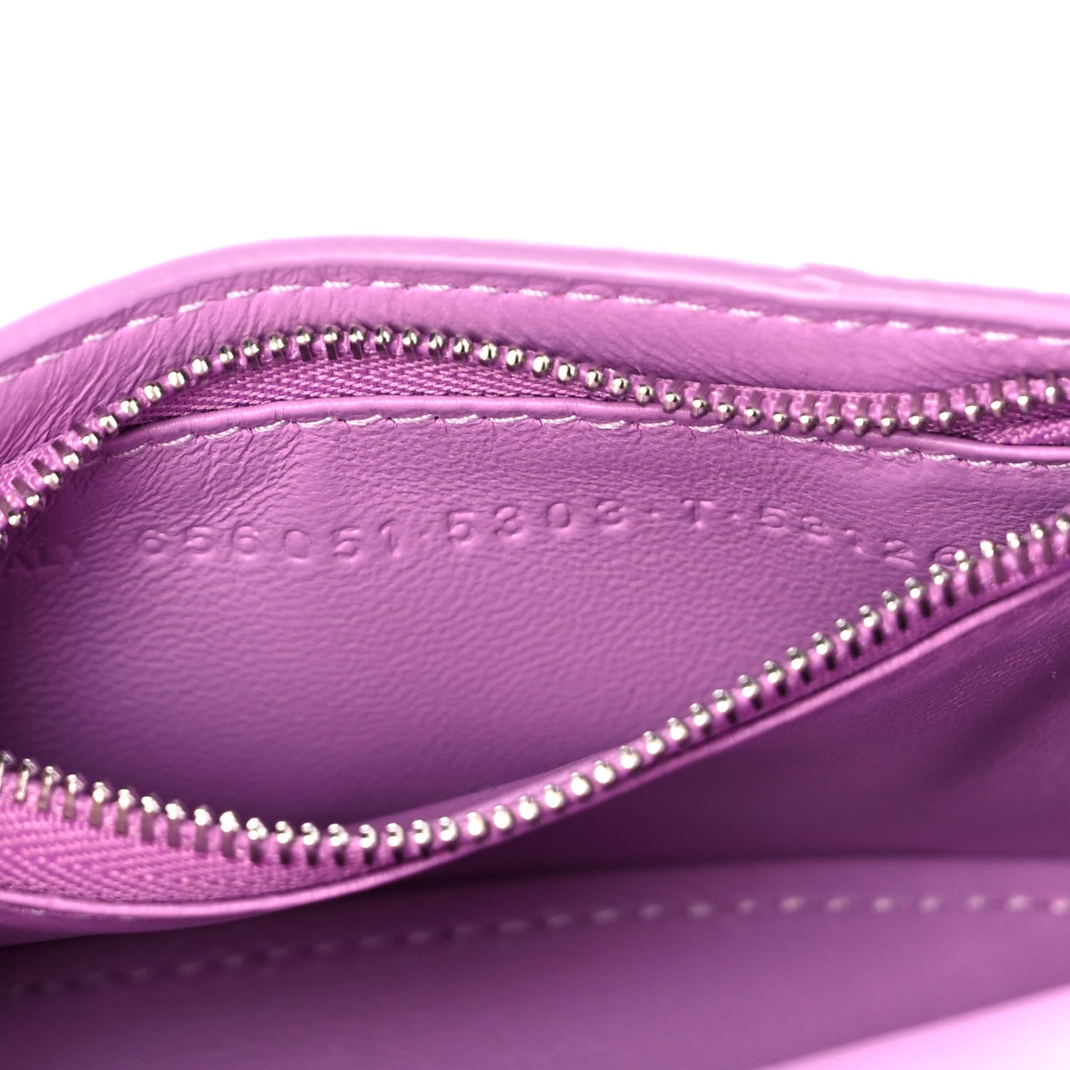 Balenciaga Grained Calfskin Tonal B Hourglass Chain Cardholder Lilac 10 of 12