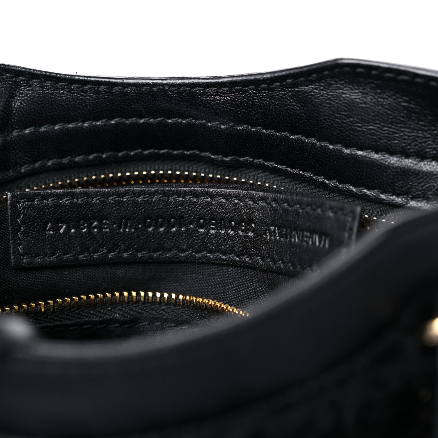 Shearling Gold Metallic Edge Hardware Mini City Black