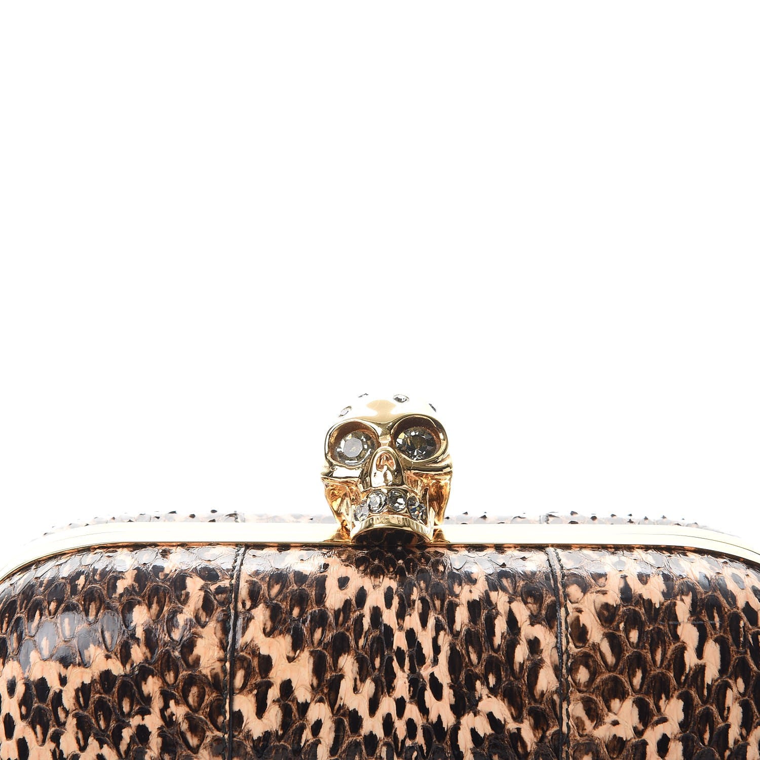 Alexander McQueen Python Skull Box Clutch Brown 8 of 9