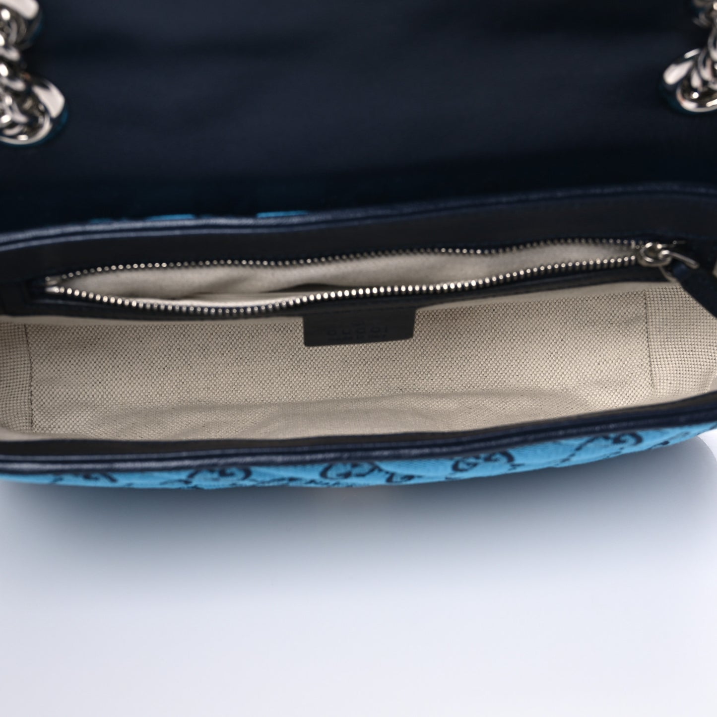Monogram Multicolor Matelasse Diagonal Small GG Marmont Shoulder Bag Light Blue